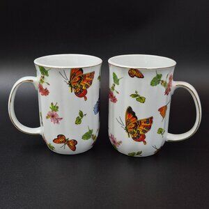 Royal Elfreda Fine Porcelain Butterfly Mugs